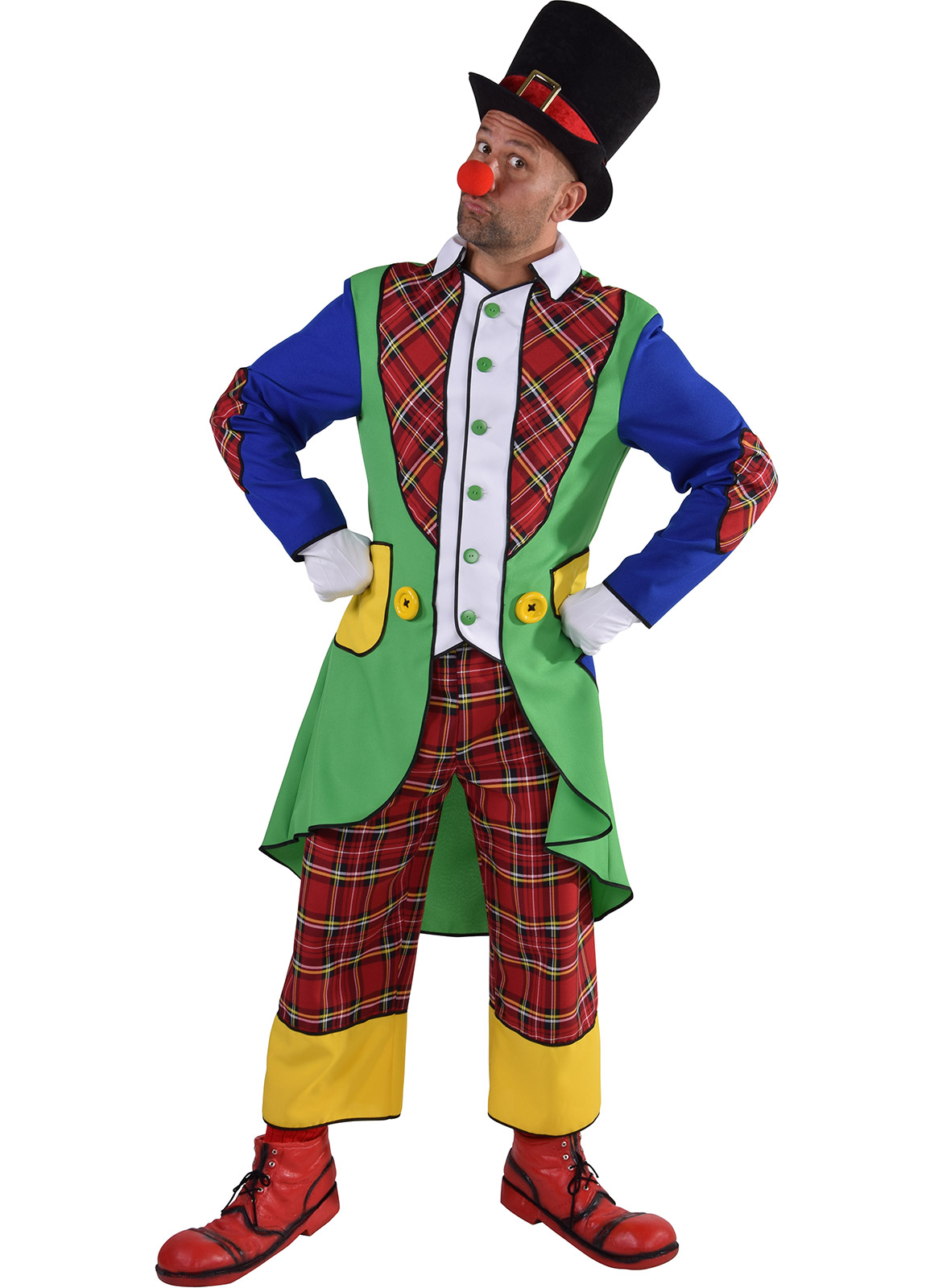 Meneer Clown Pipo - Willaert, verkleedkledij, carnavalkledij, carnavaloutfit, feestkledij, circus, clown